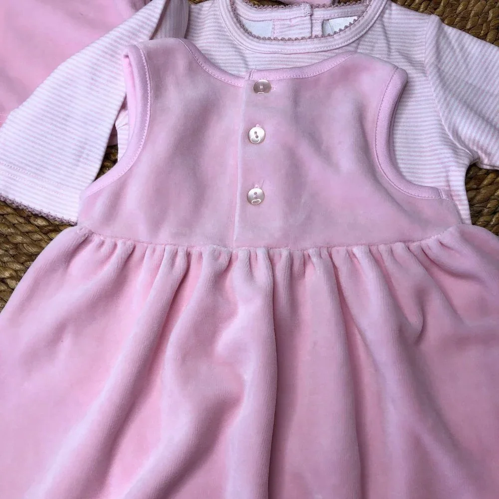 New 3 month 3 Piece‎ Set Velour Jacket Jumper Tee Baby Girls Infants Babies